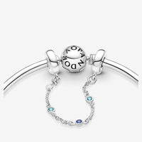 Pandora Moments Veiligheidsketting Drie Blauwe Stenen 791688C01 - 05