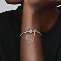 Pandora Moments Veiligheidsketting Drie Blauwe Stenen 791688C01 - 05