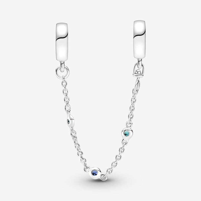 Pandora Moments Veiligheidsketting Drie Blauwe Stenen 791688C01 - 05
