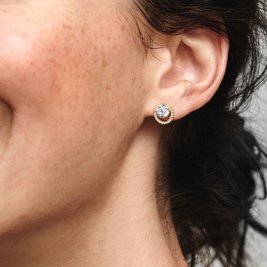 Pandora Ronde Halo Oorknoppen 261248C01