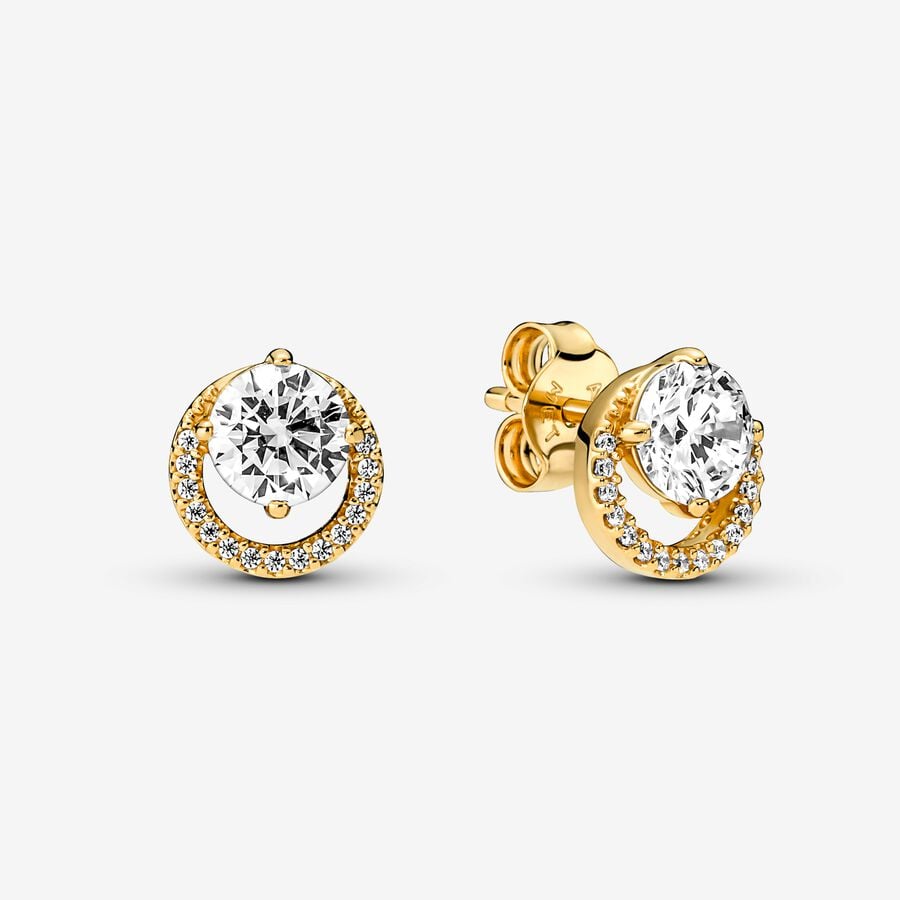 Pandora Ronde Halo Oorknoppen 261248C01
