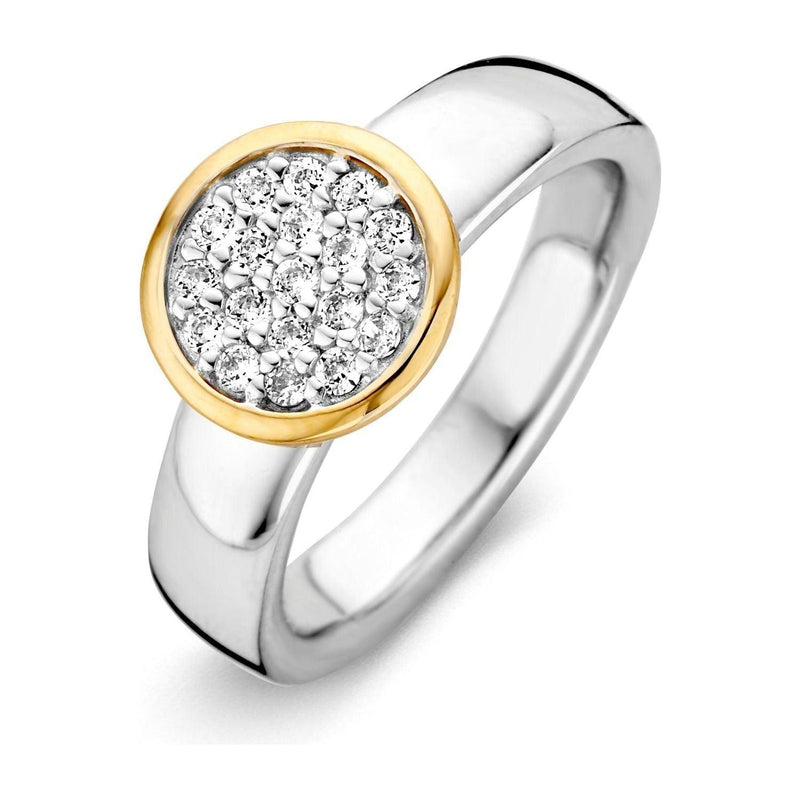 Ring zilver/goud zirkonia RF625244 - 56