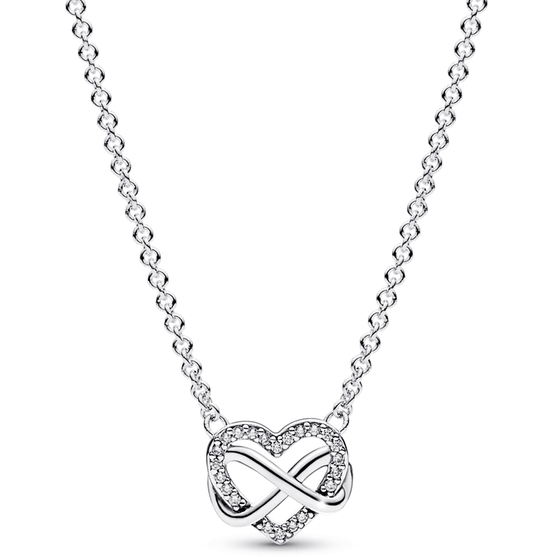 Sparkling Infinity Heart Collier Necklace