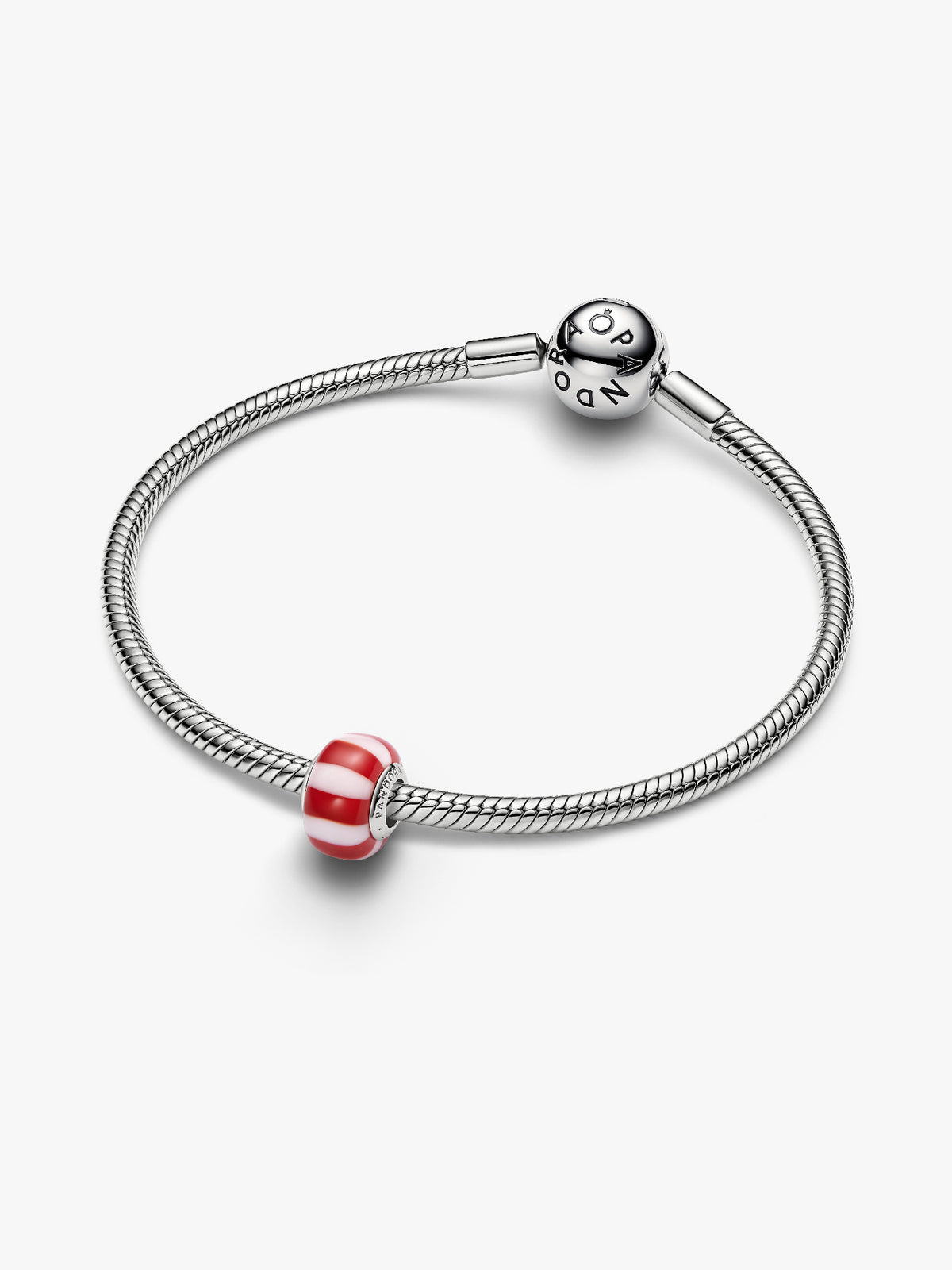 Pandora Rode Pepermunt Muranoglas Bedel 735071C01