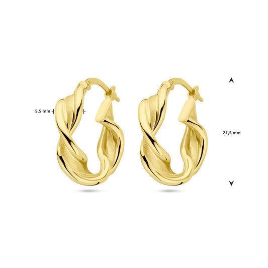 vDam 14k Geelgouden Gedraaide Oorringen 4030119