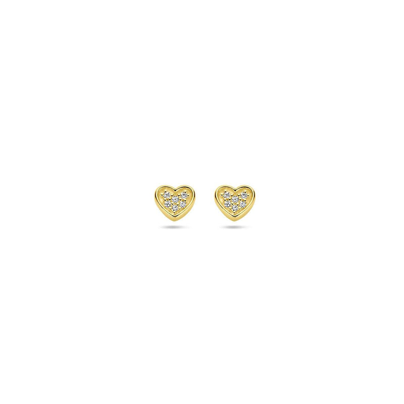 vDam 14k Geelgouden Hart Oorknoppen met Diamant 4030233
