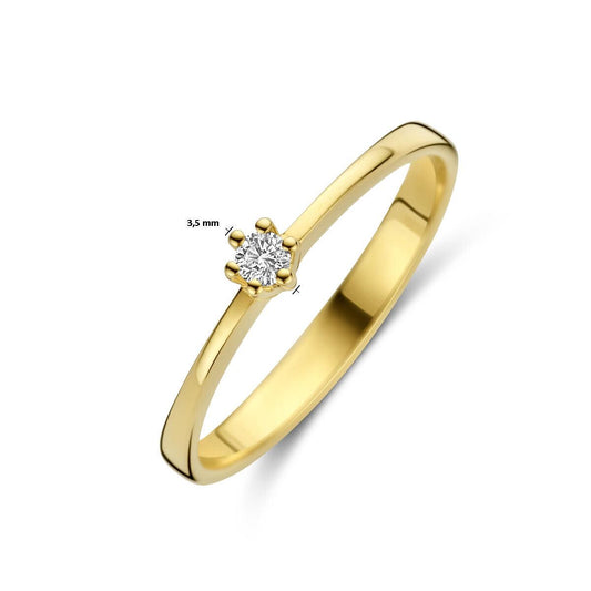 vDam 14k Geelgouden Ring met Diamant 4031786