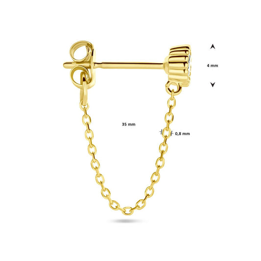 vDam 14k Geelgouden Zirkonia Oorknop per Stuk 4030116