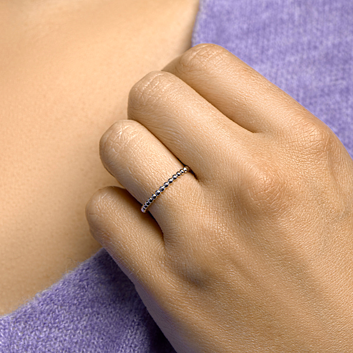 vDam Aanschuifring Bolletjes Zilver Gerhodineerd 1332274 Maat 18½