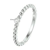 vDam Aanschuifring Bolletjes Zirkonia Zilver Gerhodineerd 1332277 Maat 16½