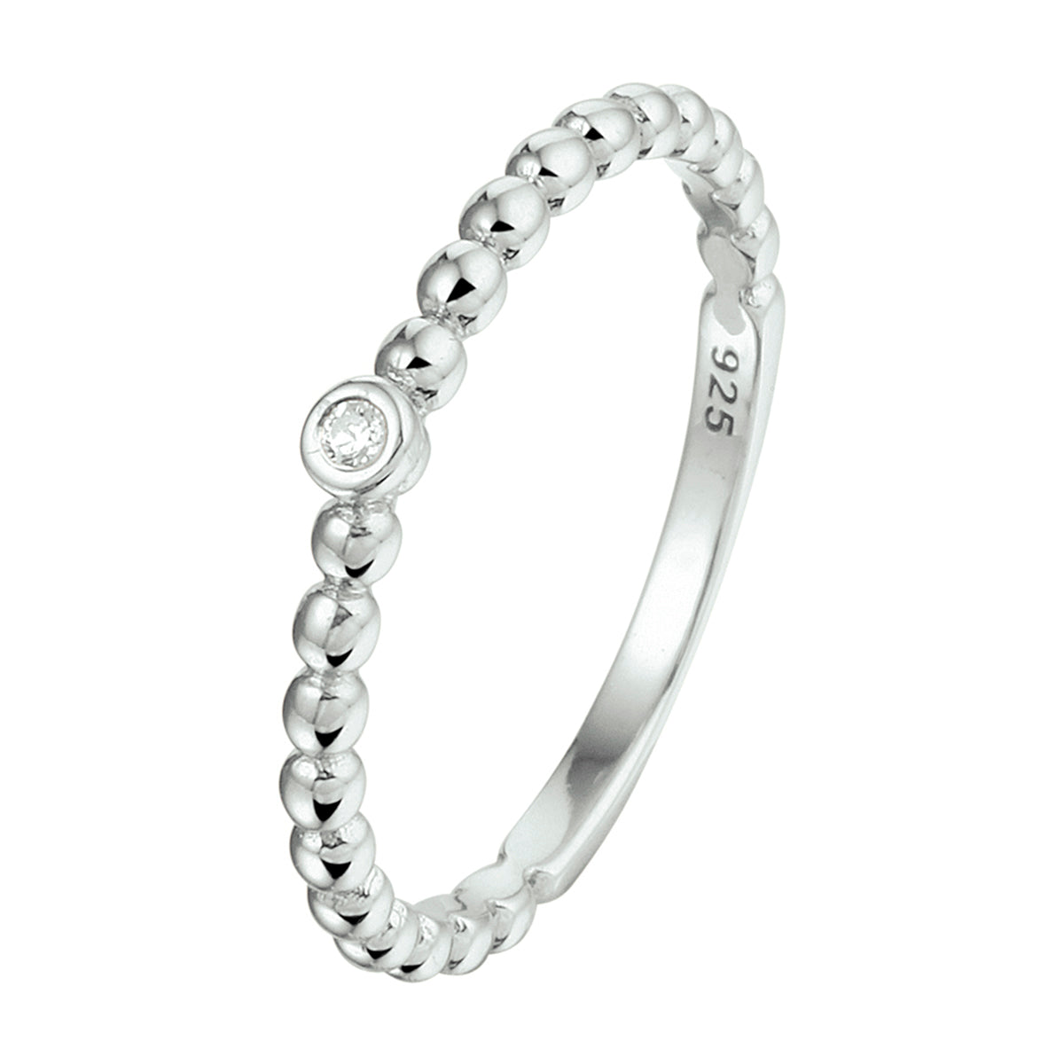 vDam Aanschuifring Bolletjes Zirkonia Zilver Gerhodineerd 1332278