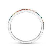 vDam Aanschuifring Regenboog Zirkonia Zilver Gerhodineerd 1335484 Maat 16