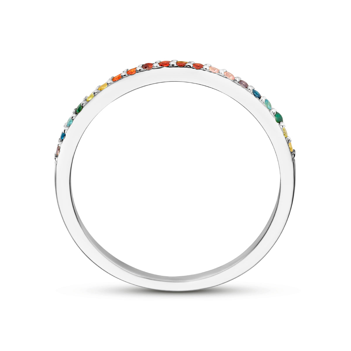 vDam Aanschuifring Regenboog Zirkonia Zilver Gerhodineerd 1335485 Maat 16½