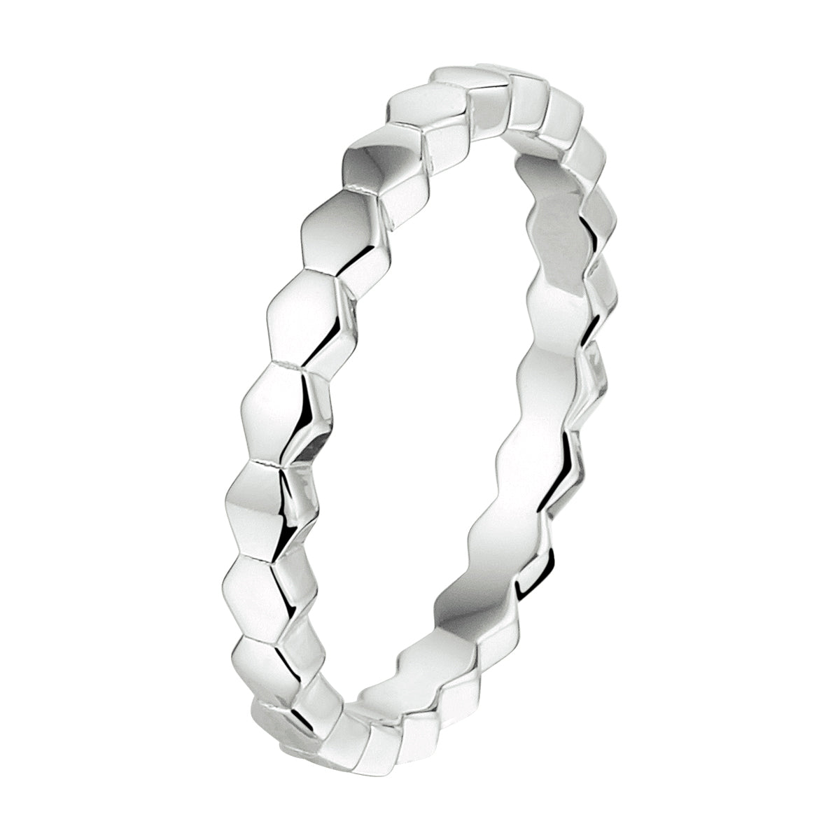 vDam Aanschuifring Zeshoek Zilver Gerhodineerd 1333106
