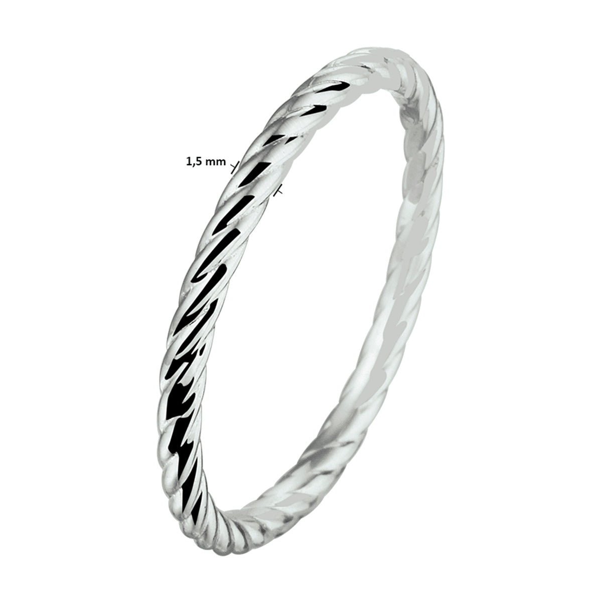 vDam Aanschuifring Zilver Gerhodineerd 1332267 Maat 17¾