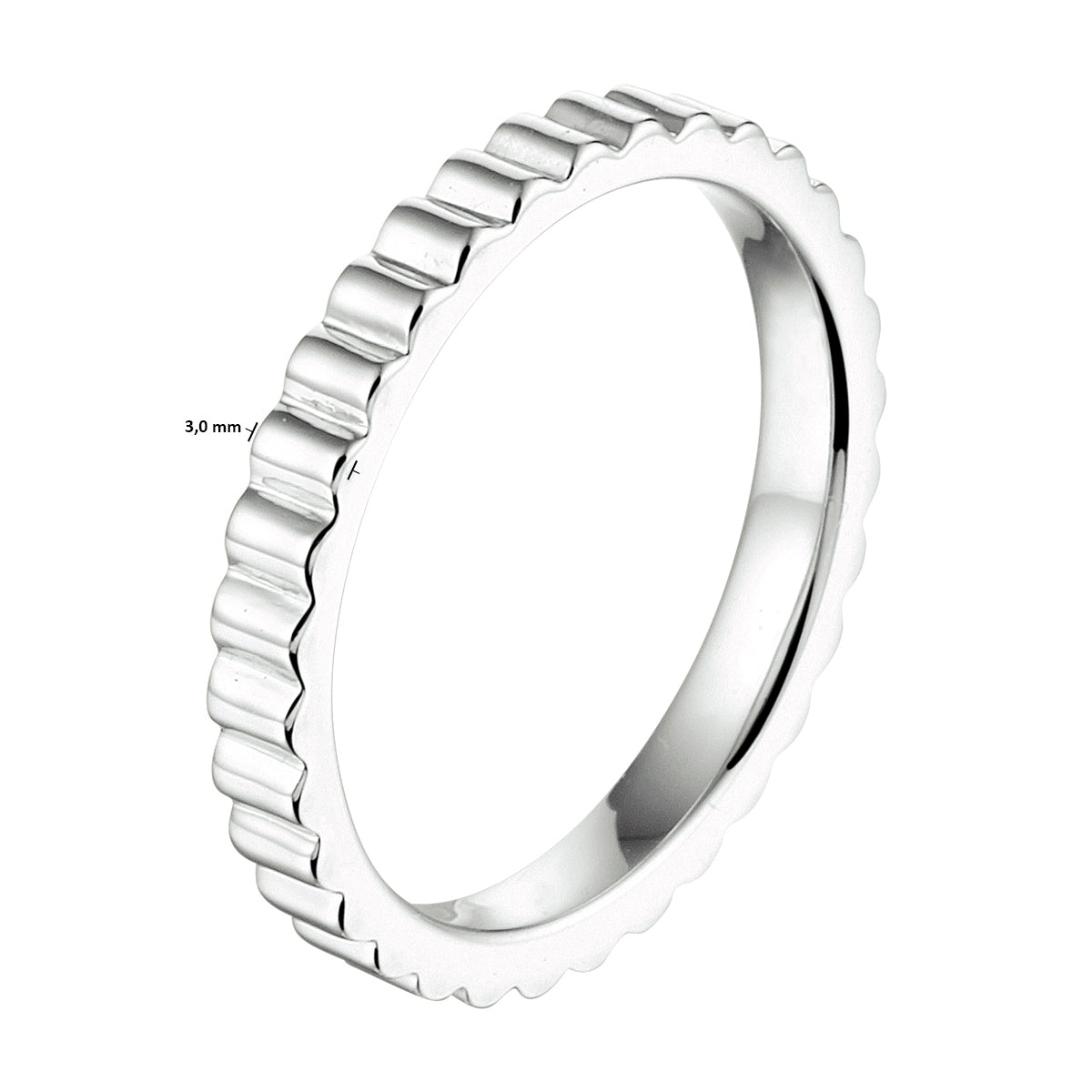 vDam Aanschuifring Zilver Gerhodineerd 1333066 Maat 19