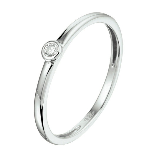 vDam Aanschuifring Zirkonia Zilver Gerhodineerd 1332291