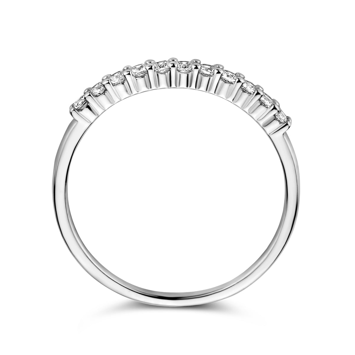 vDam Aanschuifring Zirkonia Zilver Gerhodineerd 1333864 Maat 16