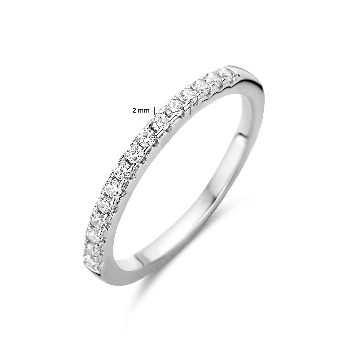 vDam Aanschuifring Zirkonia Zilver Gerhodineerd 1333874 Maat 18½