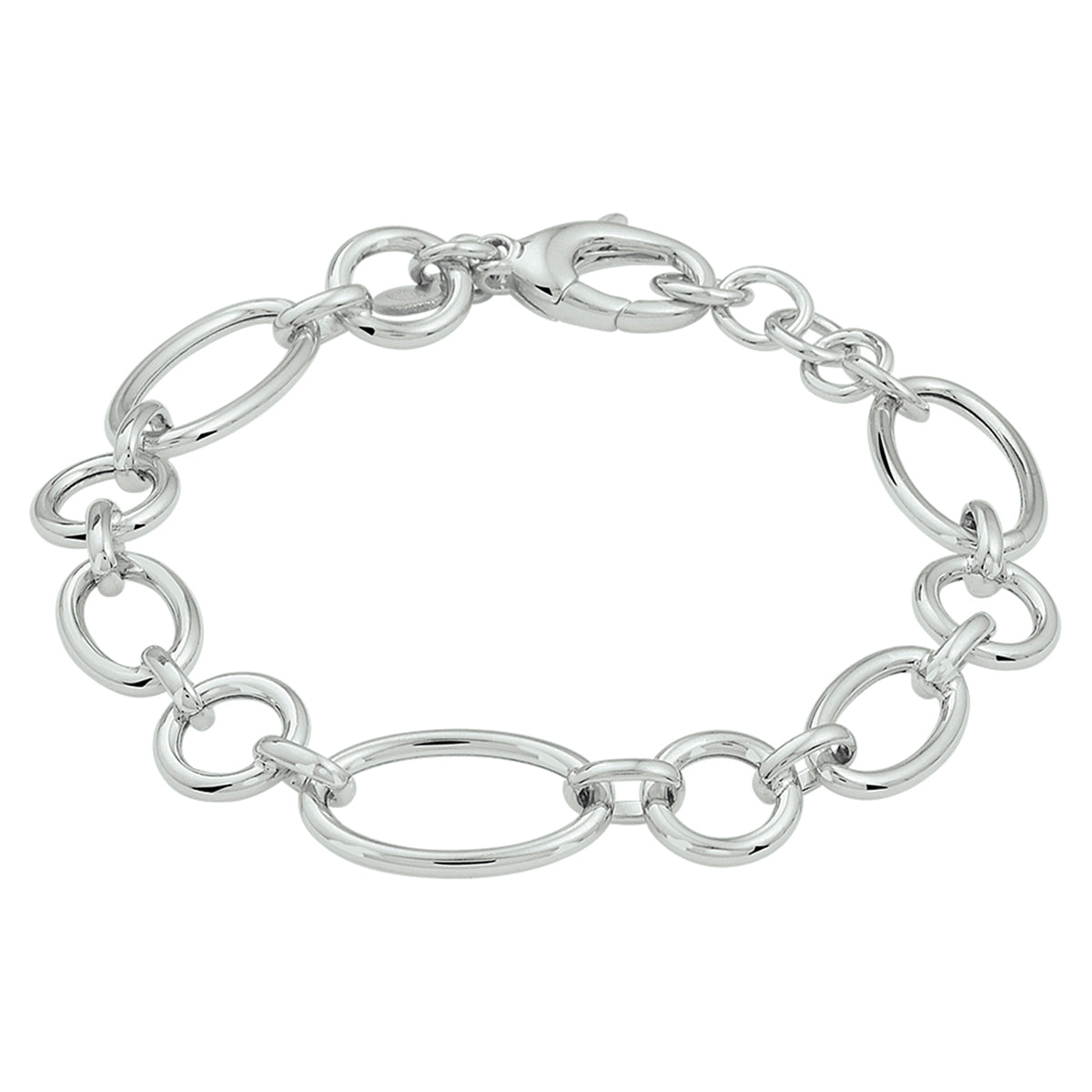 vDam Armband 12 Mm 19 + 3 Cm Zilver Gerhodineerd 1332336