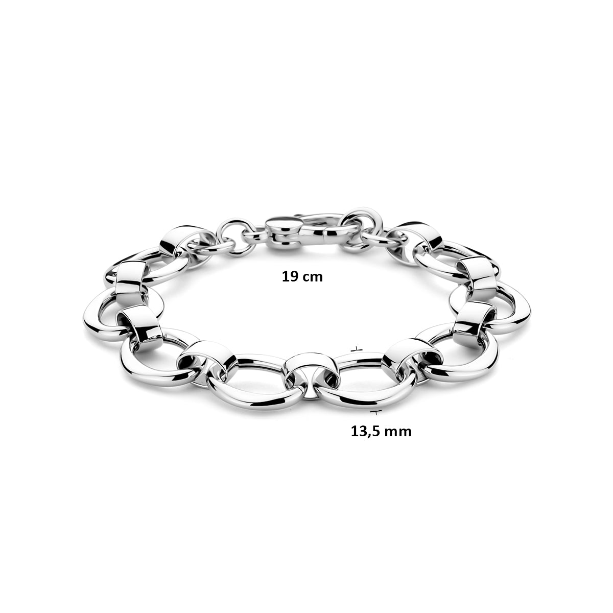 vDam Armband 13,5 Mm 19cm Cm Zilver Gerhodineerd 1341820  19cm