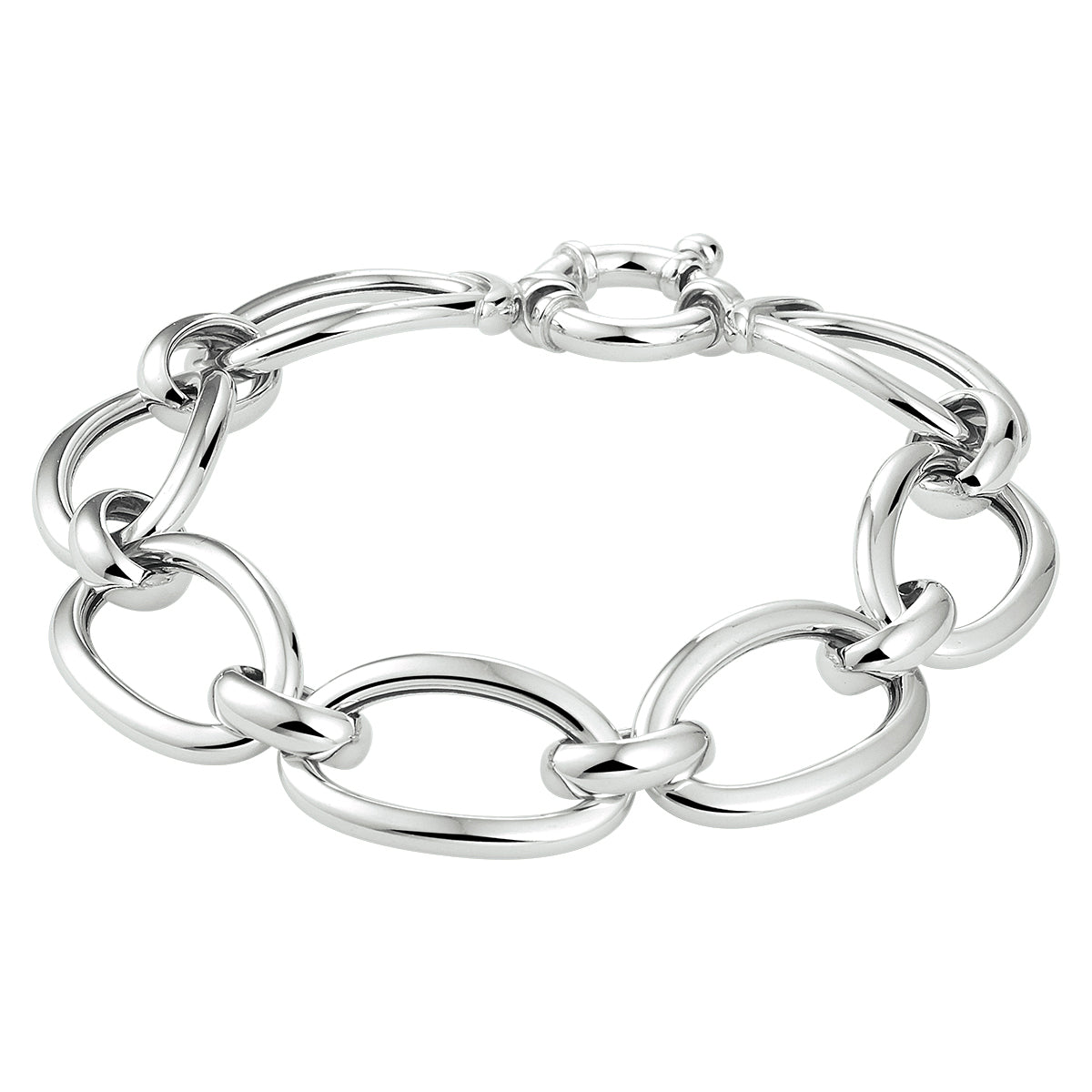 vDam Armband 14 Mm Met Groot Springslot Zilver Gerhodineerd 1333455