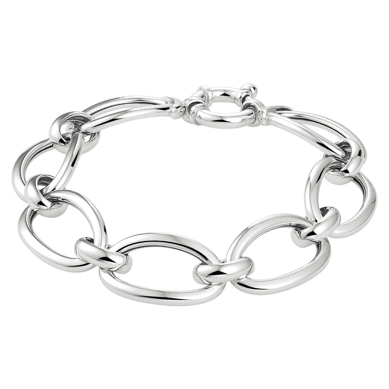 vDam Armband 14 Mm Met Groot Springslot Zilver Gerhodineerd 1333455