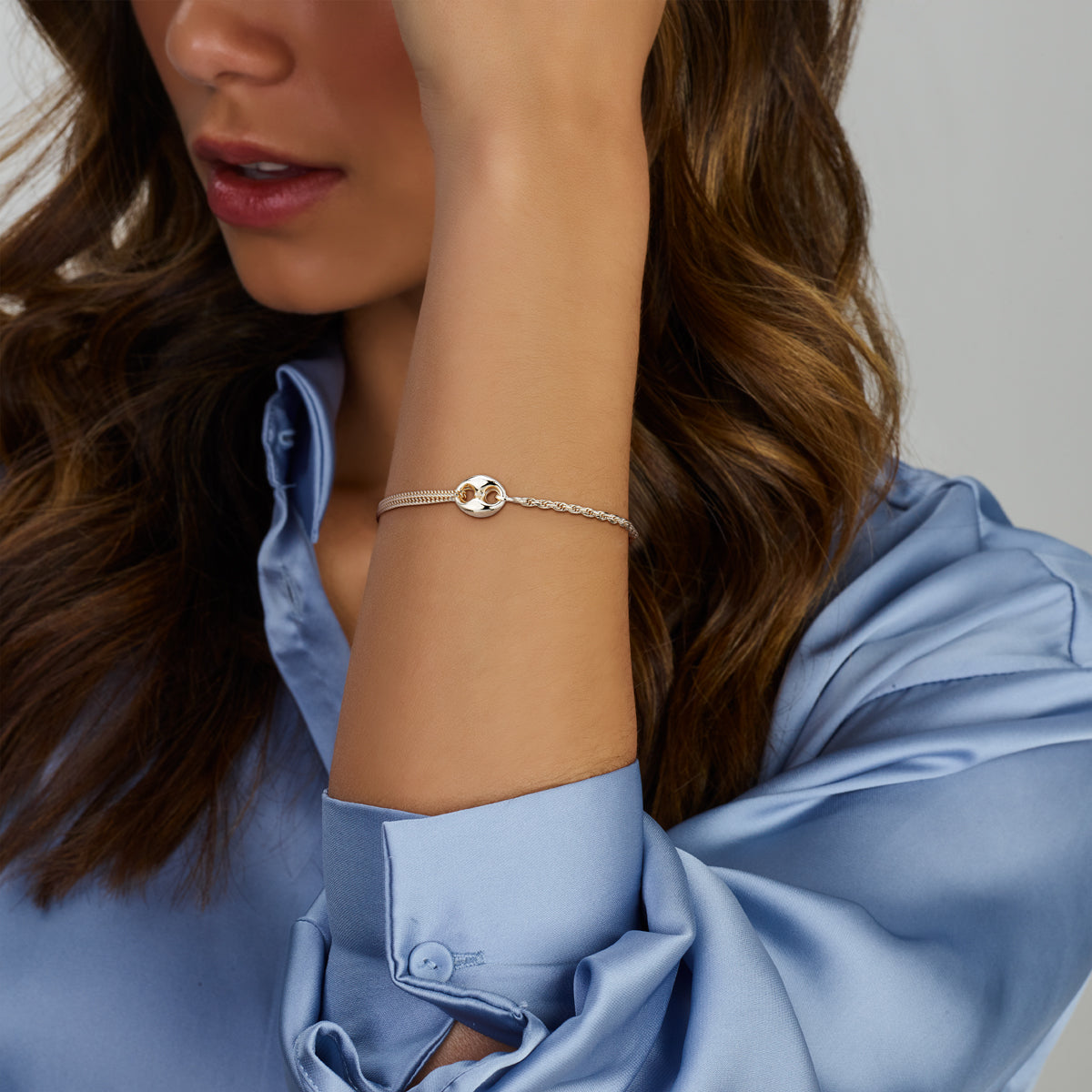 vDam Armband 16cm + 3 Cm Zilver Gerhodineerd 1335637  16cm