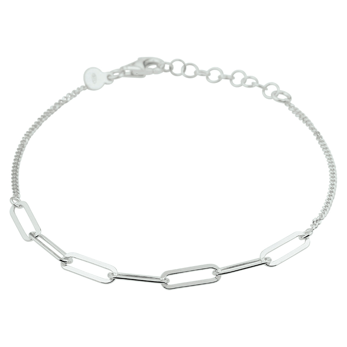 vDam Armband 3,7 Mm 17 + 2 Cm Zilver Gerhodineerd 1332297