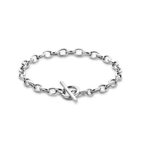 vDam Armband 5 Mm 18,5 Cm Kapittelslot Zilver Gerhodineerd 1339687