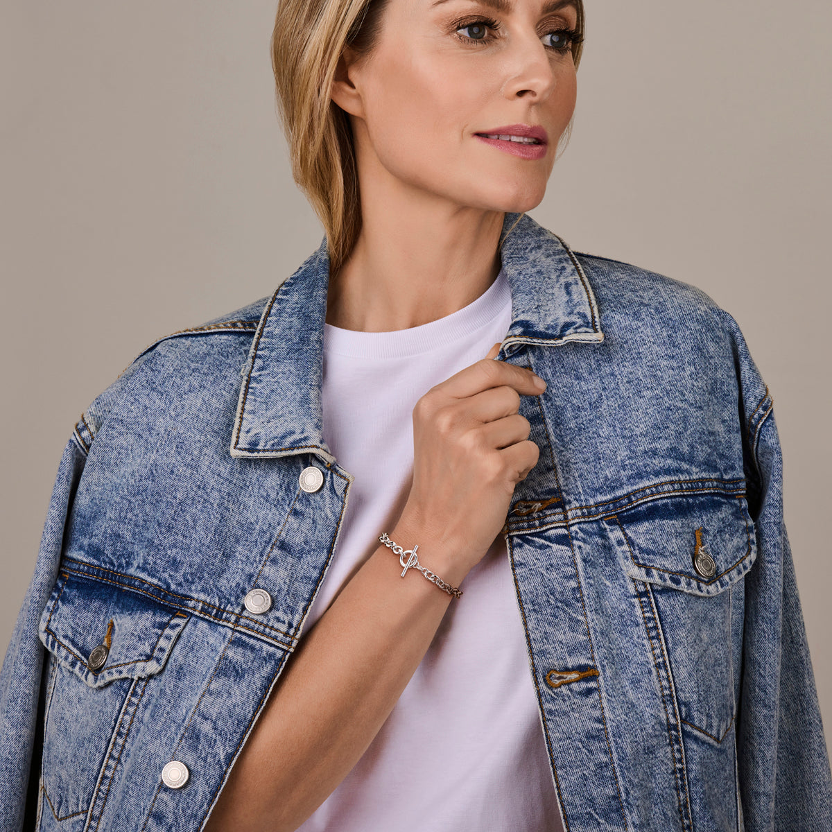 vDam Armband 6 Mm 18,5 Cm Kapittelslot Zilver Gerhodineerd 1339688  18.5cm