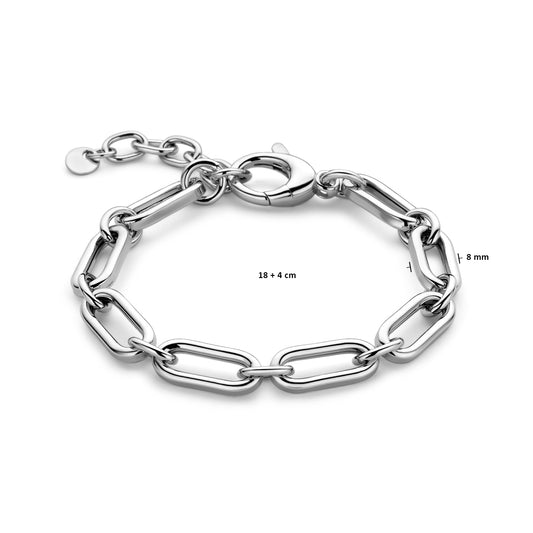 vDam Armband 8 Mm 18cm + 4 Cm Zilver Gerhodineerd 1338133  18cm