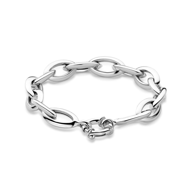 vDam Armband Anker 10,5 Mm 20 Cm Met Groot Springslot Zilver Gerhodineerd 1340008