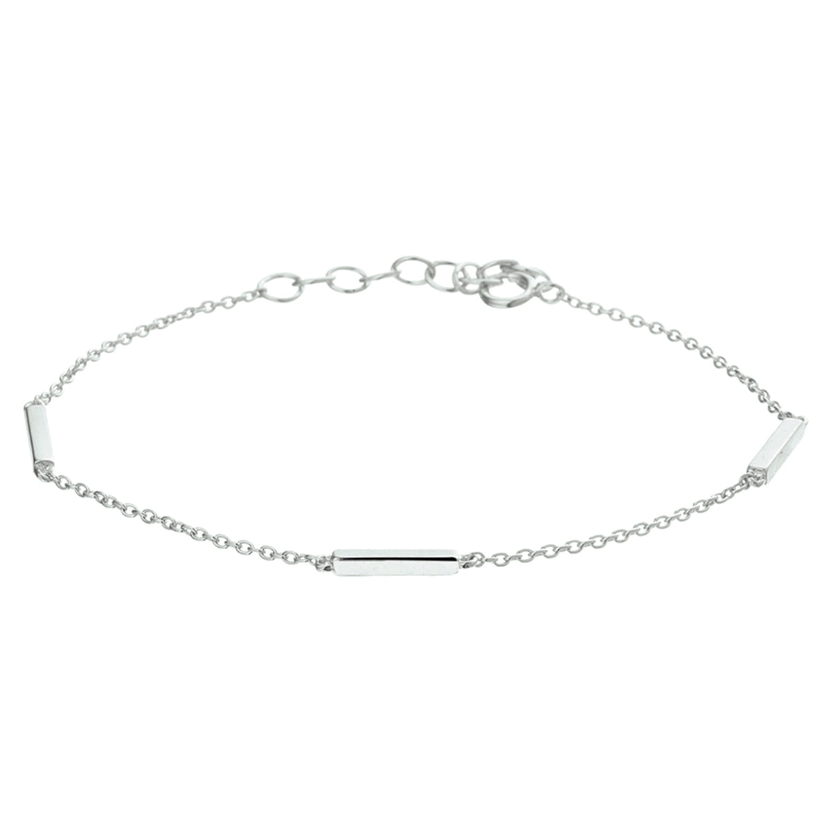vDam Armband Balkje 16 + 3 Cm Zilver Gerhodineerd 1325588