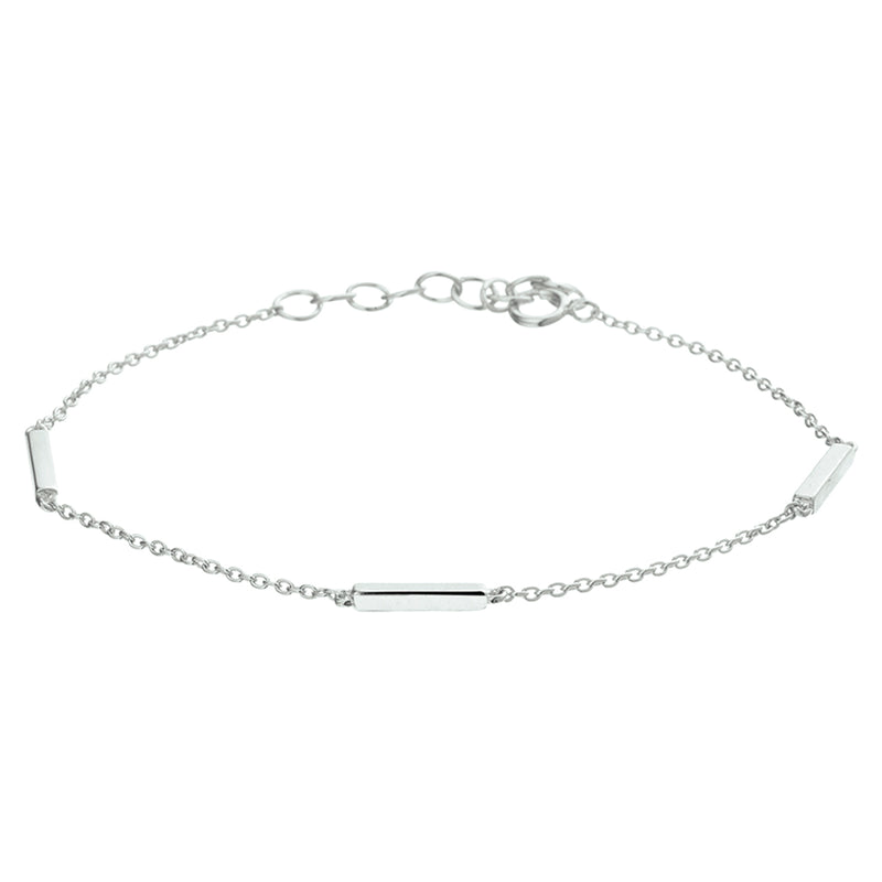 vDam Armband Balkje 16 + 3 Cm Zilver Gerhodineerd 1325588