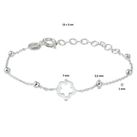 vDam Armband Bloem 13cm + 3 Cm Zilver Gerhodineerd 13cm29445  13cm
