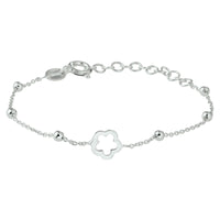 vDam Armband Bloem 13 + 3 Cm Zilver Gerhodineerd 1329445