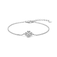 vDam Armband Bloem Zirkonia 16 + 3 Cm Zilver Gerhodineerd 1341571