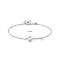 vDam Armband Bloem Zirkonia 17cm + 2 Cm Zilver Gerhodineerd 1338612  17cm