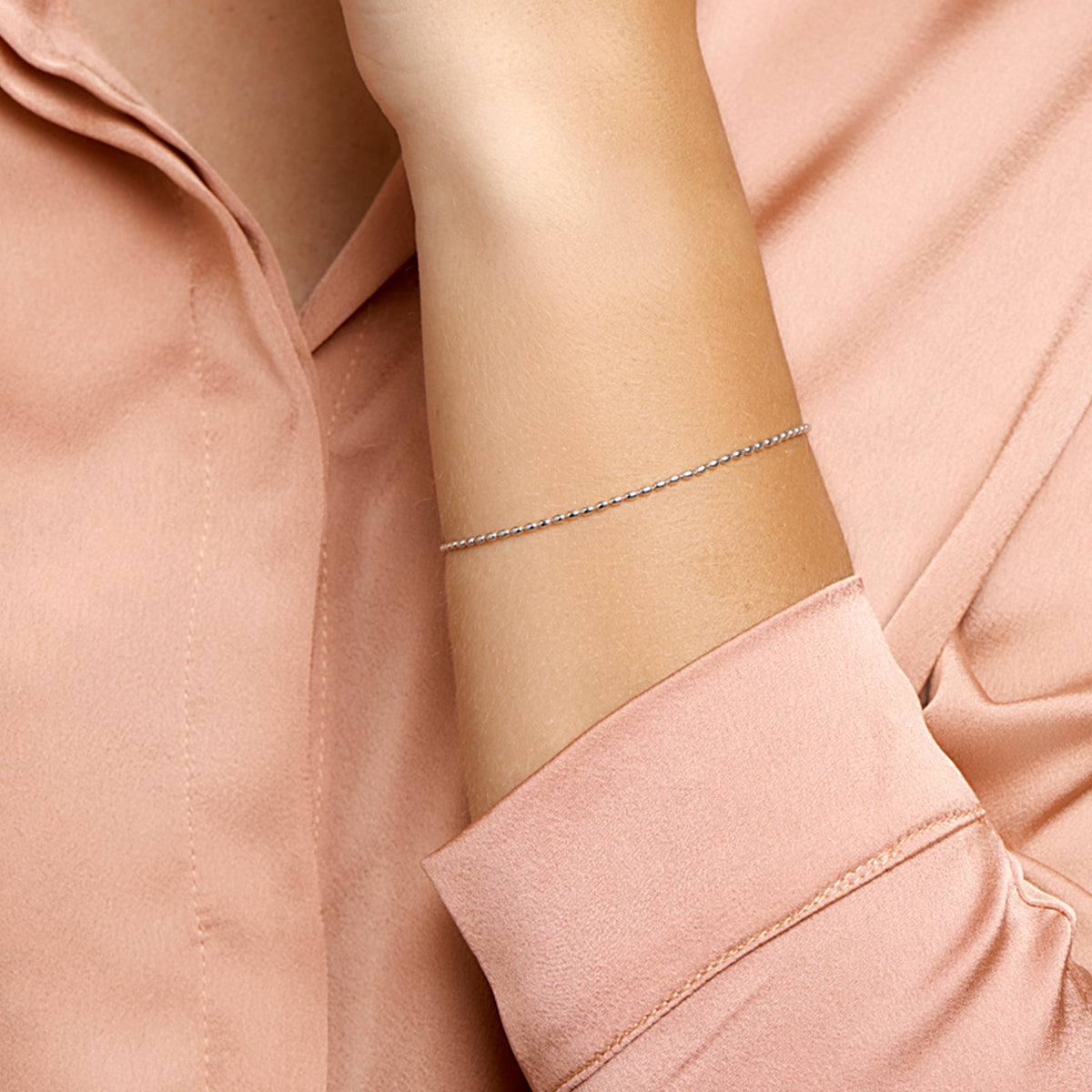 vDam Armband Bolletjes 1,5 Mm 17cm + 2 Cm Zilver Gerhodineerd 1327015  17cm