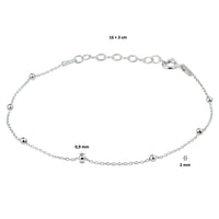 vDam Armband Bolletjes 2,0 Mm 16cm + 3 Cm Zilver Gerhodineerd 1330905  16cm