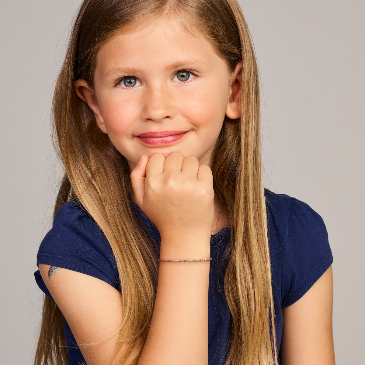 vDam Armband Bolletjes Gekleurd Emaille 11cm + 2 Cm Zilver Gerhodineerd 1339012  11cm