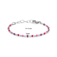 vDam Armband Bolletjes Gekleurd Emaille 11cm + 2 Cm Zilver Gerhodineerd 1339014  11cm