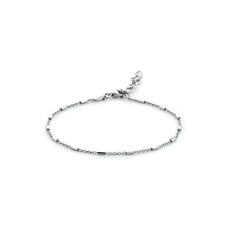 vDam Armband Buisjes 1,3 Mm 16 + 3 Cm Zilver Gerhodineerd 1333544