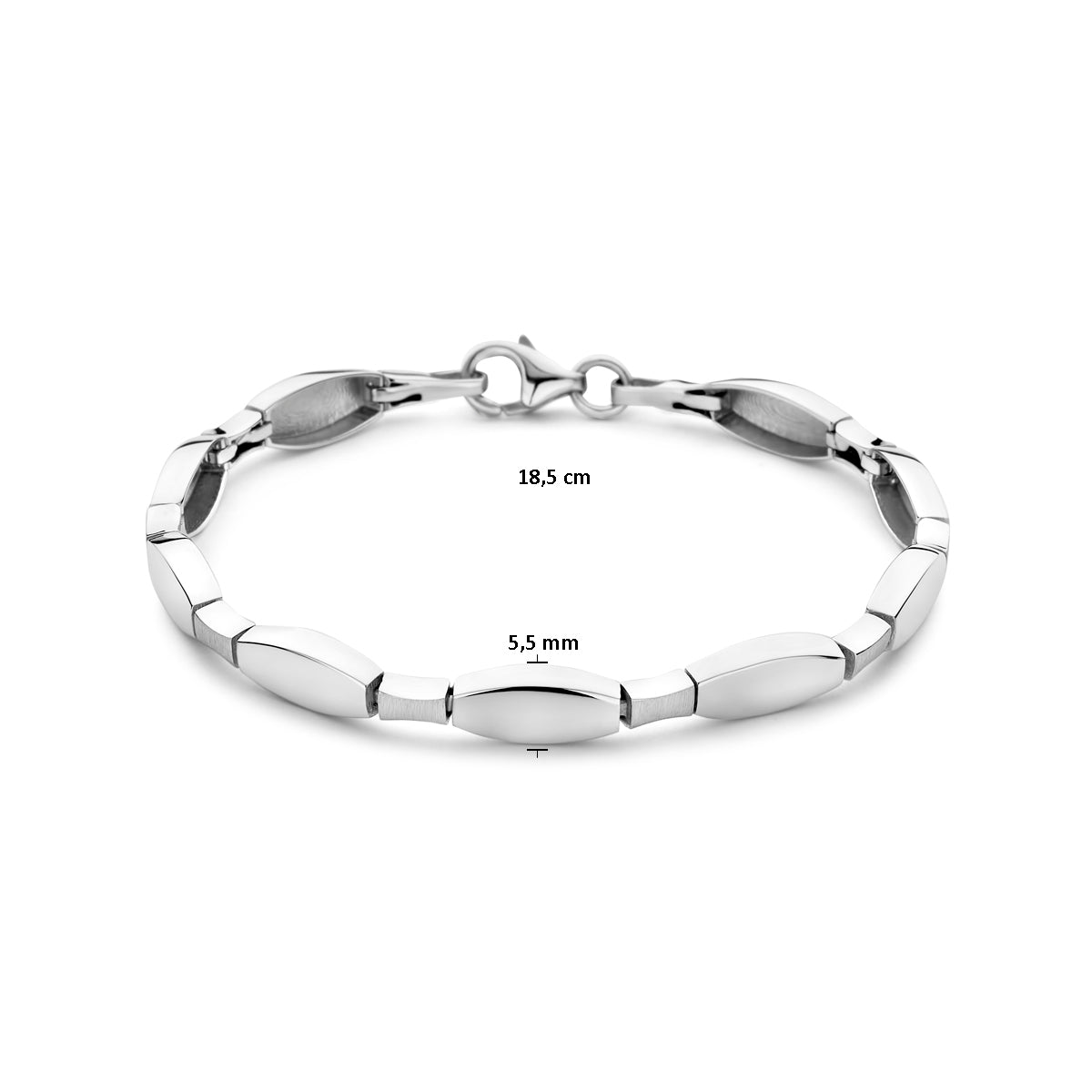 vDam Armband Choker 5,5 Mm 18,5 Cm Poli/mat Zilver Gerhodineerd 1337123  18.5cm