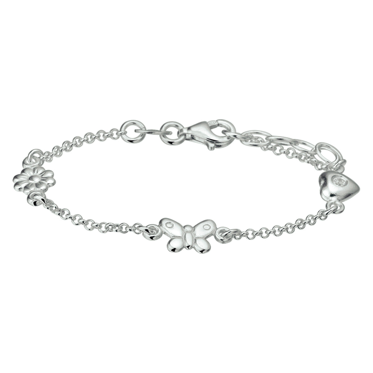 vDam Armband Diverse Bedels 13 + 2 Cm Zilver Gerhodineerd 1329506