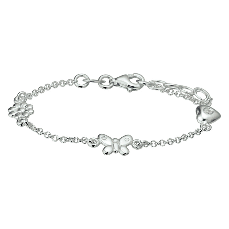 vDam Armband Diverse Bedels 13 + 2 Cm Zilver Gerhodineerd 1329506