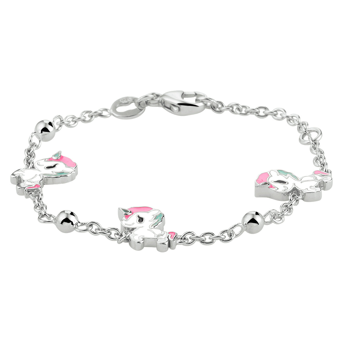 vDam Armband Eenhoorn 11 - 13 Cm Zilver Gerhodineerd 1333093