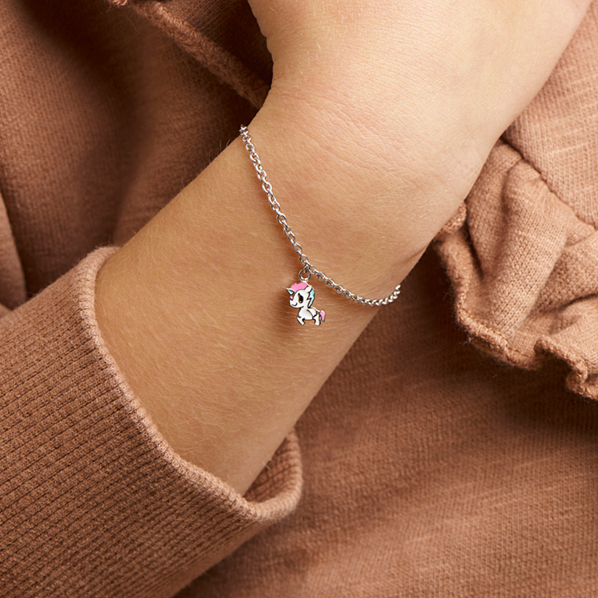 vDam Armband Eenhoorn 13cm + 3 Cm Zilver Gerhodineerd 13cm3213cm6  13cm