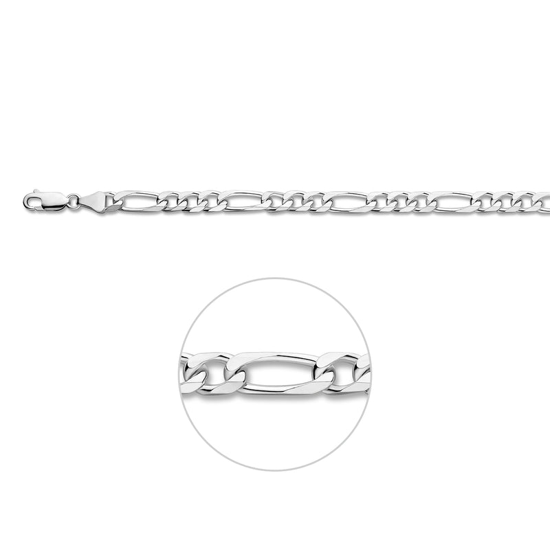 vDam Armband Figaro 6,0 Mm 21 Cm Zilver Gerhodineerd 1329694